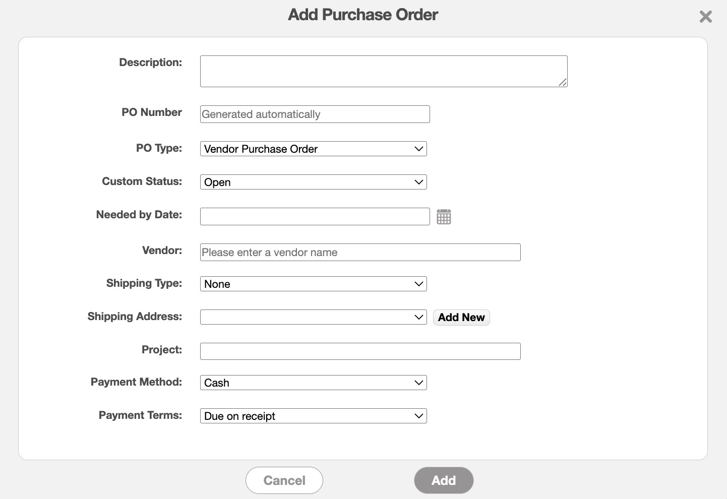 Work Order Types
